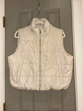 Cream Quilted Puffer Vest